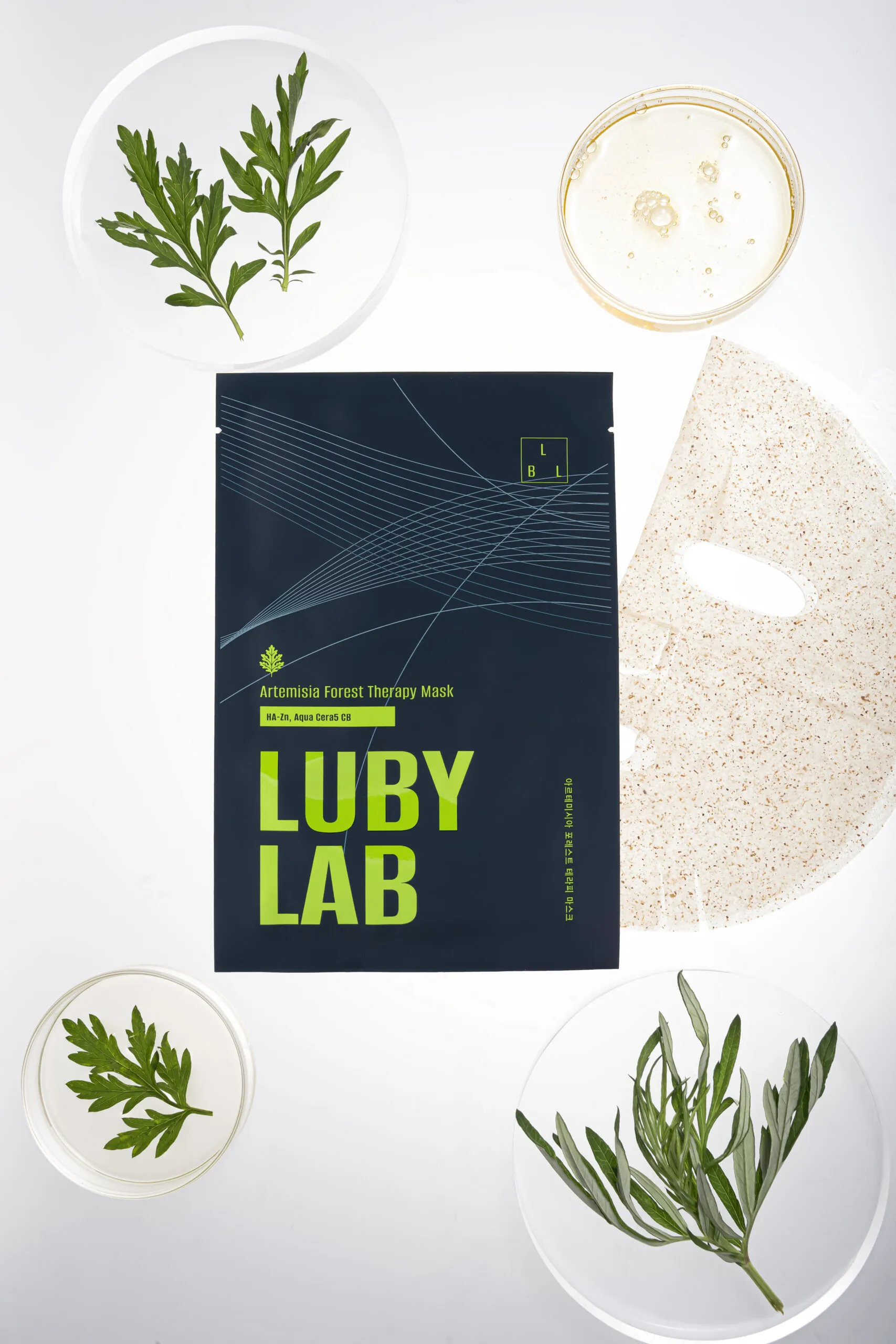 Маска для обличчя з полином - LUBYLAB Artemisia Forest Therapy Mask 27 мл / 5 шт