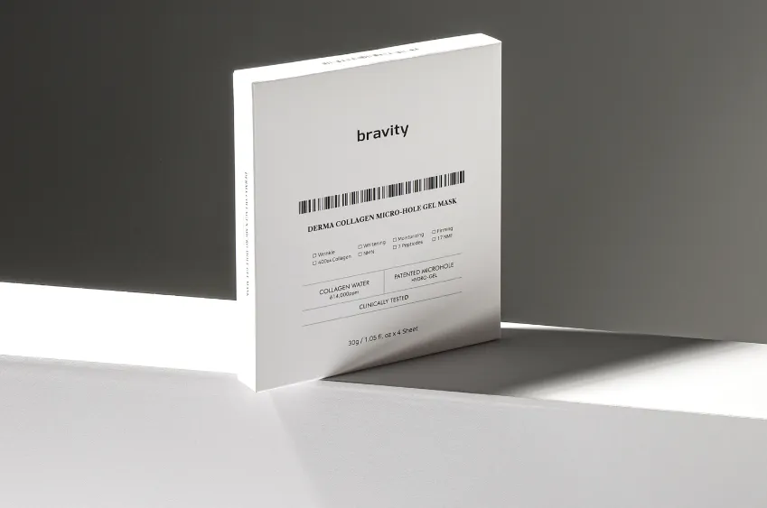 Гідрогелева маска з високим вмістом колагенової води 61% Bravity Derma Collagen Micro-hole Gel Mask 30g*4ea